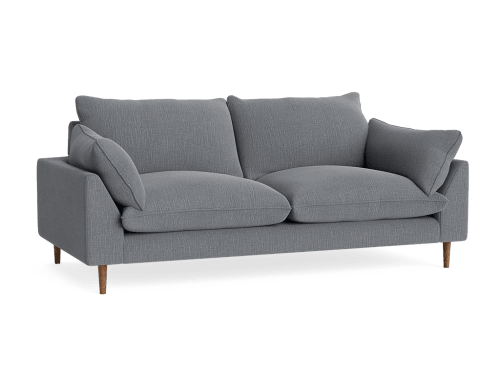 Slow Riser Sofa - Medium - Clever Laundered Linen - Leaky Bucket - Dark Oak Legs