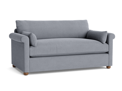 Queenie Sofa - Medium - Clever Laundered Linen - Wheelbarrow - Dark Oak Legs