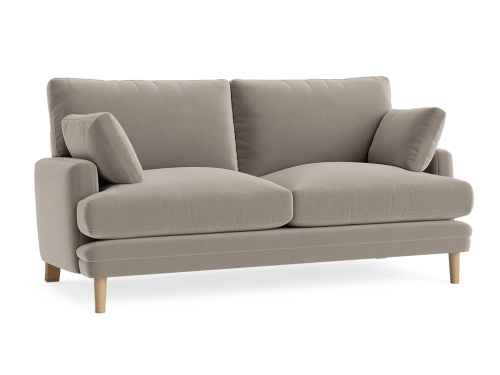 Squisharoo Sofa - Medium - Clever Velvet - Biscuit Tin - Light Oak Legs