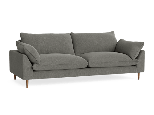 Slow Riser Sofa - Large - Clever Laundered Linen - Pencil Grey - Dark Oak Legs
