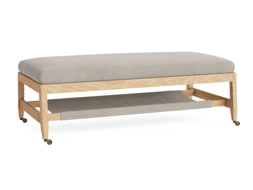 Slingshot Coffee Table - Standard - Natural Cotton Linen - Whitewashed Oak