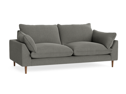 Slow Riser Sofa - Medium - Clever Laundered Linen - Pencil Grey - Dark Oak Legs