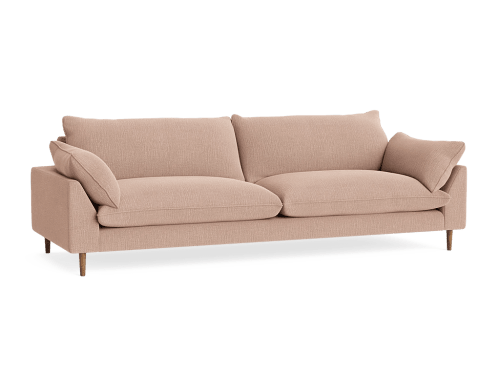 Slow Riser Sofa - Extra Large - Clever Laundered Linen - Pink Pantry - Dark Oak Legs