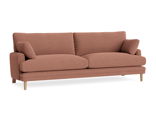 Squisharoo Sofa - Extra Large - Clever Laundered Linen - Dried Rose - Light Oak Legs