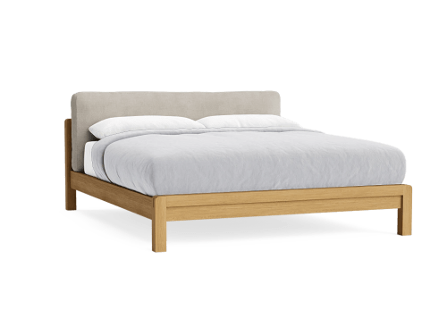 Slumberbatch Bed in Natural Cotton Linen - Superking - Light Oak