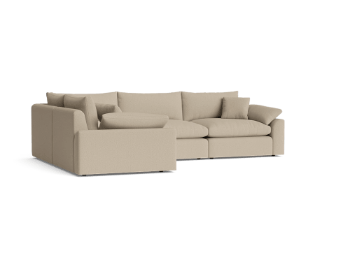 Cuddlemuffin Modular Corner Sofa - Large Left Hand Corner - Boucle - Egg Box - Beige