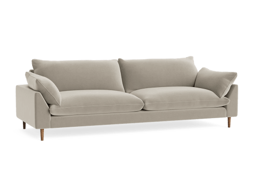 Slow Riser Sofa - Extra Large - Velvet - Pudding Spoon - Dark Oak Legs