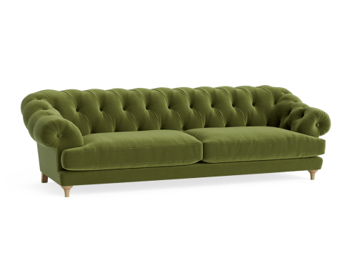 Bagsie Sofa - Extra Large - Velvet - Grass Clippings - Green - Light Oak Legs