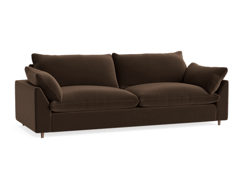 Slow Riser Sofa Bed - Large - Velvet - Coffee Bean - Brown - Dark Oak Legs