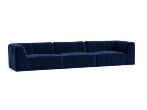 Top of the Blocks Modular Sofa - Large - Velvet - Leaky Pen - Blue - Dark Oak Legs