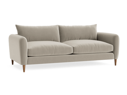 Squishmeister Sofa - Large - Velvet - Pudding Spoon - Dark Oak Legs