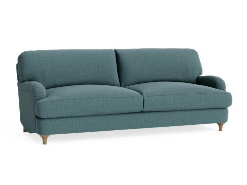 Jonesy Sofa  - Large - Linen - Sopping Seagrass - Teal - Light Oak Legs