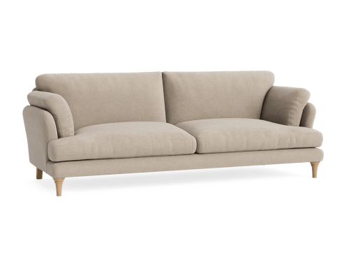 Smithy Sofa - Extra Large - Chenille - Tea Dunk - Beige - Light Oak Legs