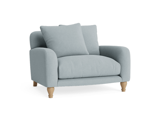 Bear Hug Love Seat - Loveseat - Slubby - Breezy - Light Oak Legs