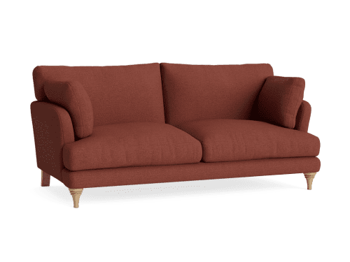 Smithy Sofa - Medium - Clever Slubby Linen - Brick Dust - Light Oak Legs