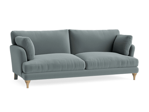Smithy Sofa - Large - Velvet - Flint Stone - Light Oak Legs