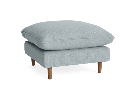 Slow Riser Footstool - Square - Slubby - Breezy - Dark Oak Legs