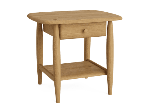 Steady Eddie Side Table - Standard - Light Oak - With a Drawer