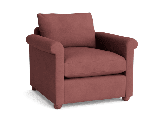 Queenie Armchair - Armchair - Twill - Berry Jelly - Dark Oak Legs