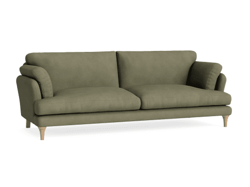 Smithy Sofa - Extra Large - Twill - Waxed Jacket - Green - Light Oak Legs