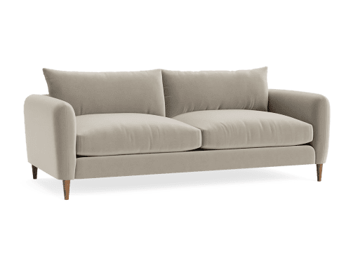 Squishmeister Sofa - Large - Velvet - Pudding Spoon - Dark Oak Legs
