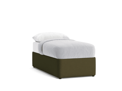 Bottoms Up Ottoman Bed - Single - Linen - Wine Bottle - Green