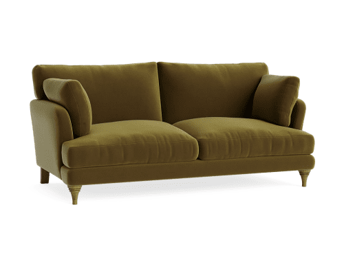 Smithy Sofa - Medium - Velvet - Pressed Olives - Green - Dark Oak Legs