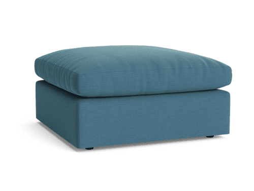 Cuddlemuffin Footstool  - Medium Square - Twill - Shipping Forecast - Blue