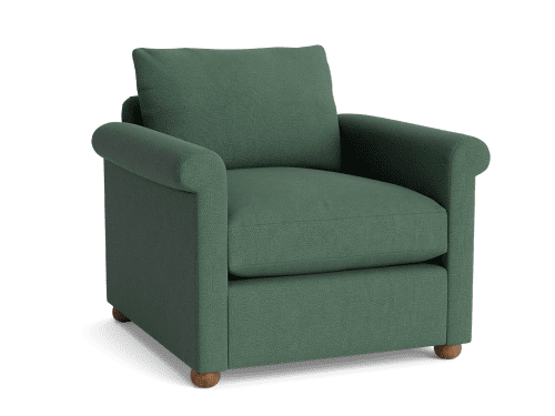 Queenie Armchair - Armchair - Slubby - Mint Tea - Green - Dark Oak Legs