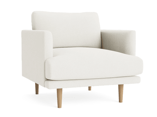 Jeffers Armchair  - Armchair - Boucle - Butler Sink - White - Light Oak Legs