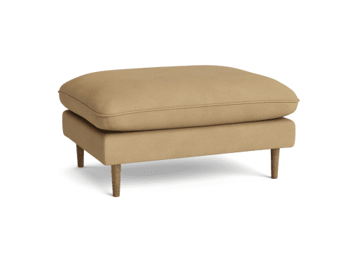 Slow Riser Footstool - Rectangle - Twill - Hit the Hay - Yellow - Dark Oak Legs