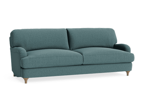 Jonesy Sofa  - Large - Linen - Sopping Seagrass - Teal - Light Oak Legs