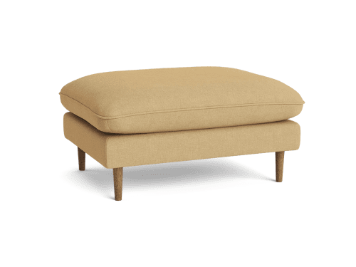 Slow Riser Footstool - Rectangle - Linen - Hit the Hay - Yellow - Dark Oak Legs