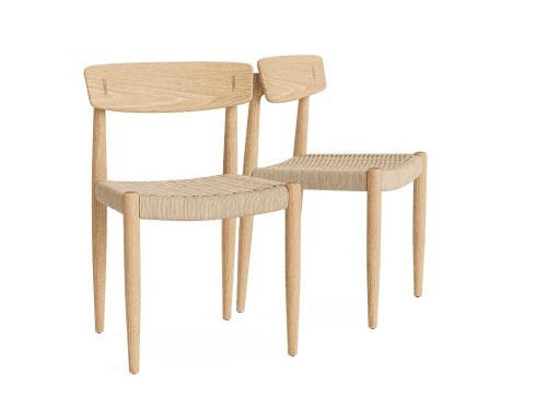 Butter Pair of Chairs - Standard - Whitewashed Oak