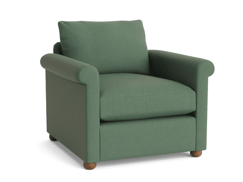 Queenie Armchair - Armchair - Linen - Mint Tea - Green - Dark Oak Legs