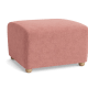 Nightcap Footstool - Rectangle - Chenille - Strawberry Milkshake - Pink - Light Oak Legs