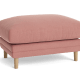 Squisharoo Footstool - Rectangle - Linen - Pudding Pink - Light Oak Legs