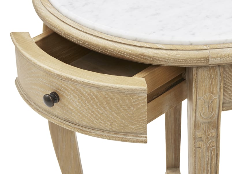 Round marble online top bedside table