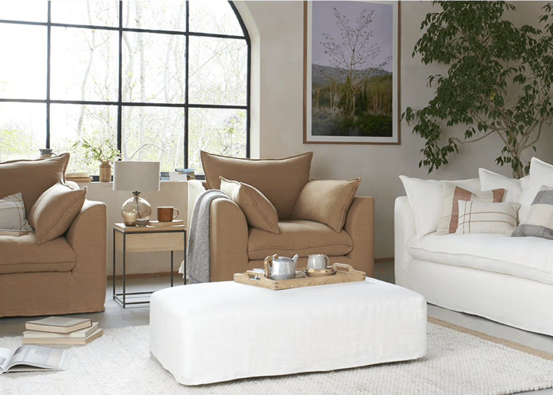 Sloafer Armchair in Brown Sauce Clever Linen