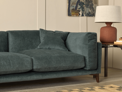 Basecamp Sofa in Sopping Seagrass Teal Chenille
