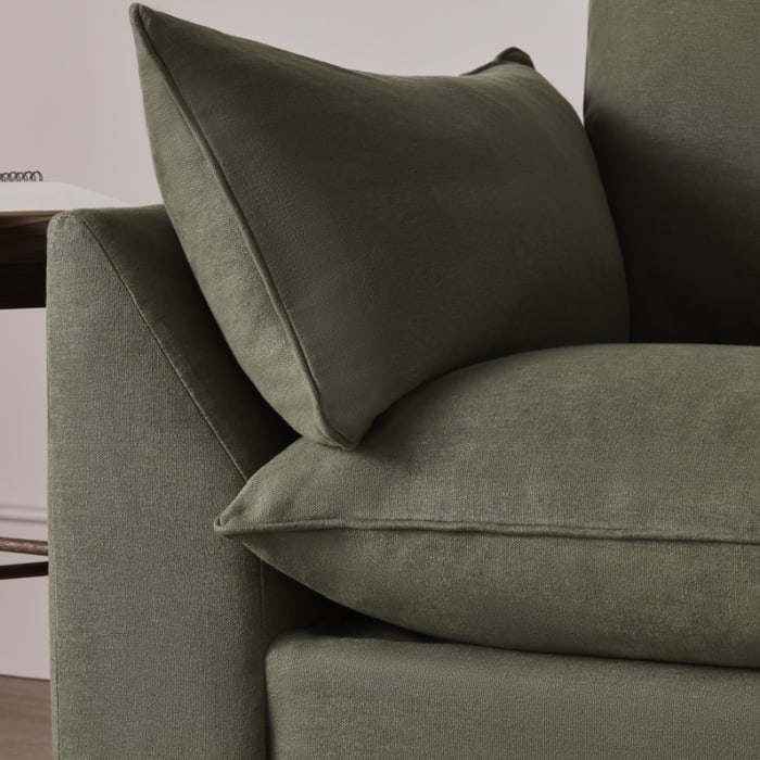 Slow Riser Sofa Bed in Waxed Jacket Green Linen