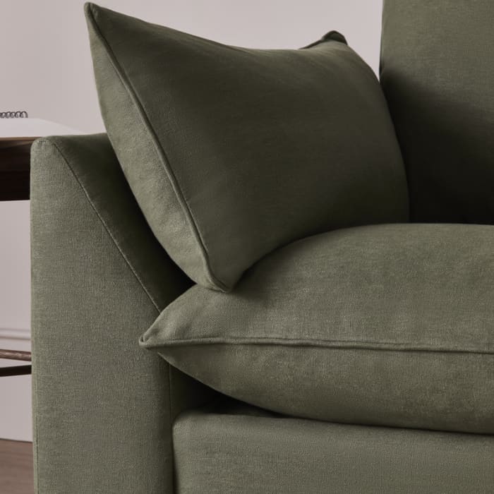 Slow Riser Sofa Bed in Waxed Jacket Green Linen
