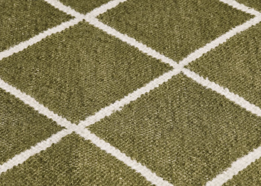 Crissy Crossy Wool Rug - 300cm x 400cm -  Stinging Nettle Green
