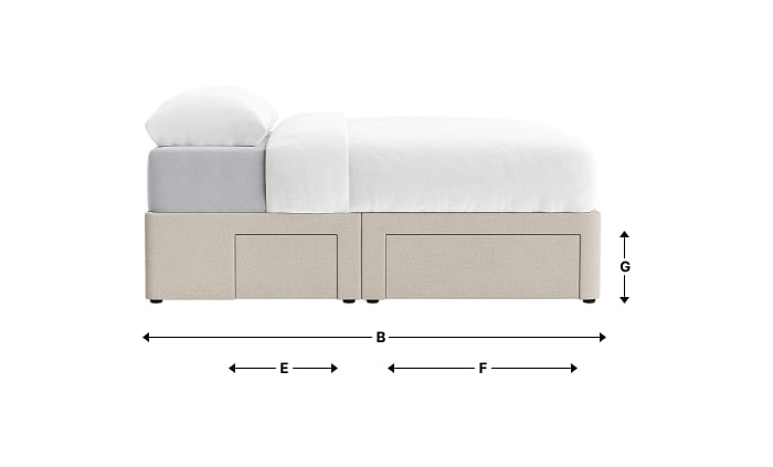 Side Stash 1.5 Drawer Bed