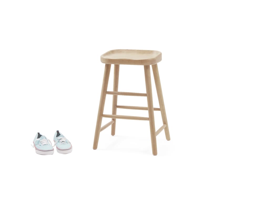 Bumble Kitchen Stool in Whitewashed Oak