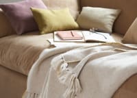 Slubby Knit Blanket in Ochre