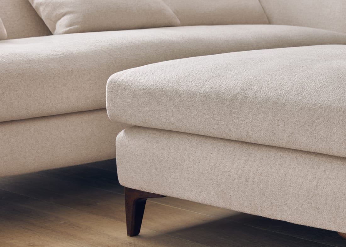 La Dolce Seater Footstool in Whipped Cream White Boucle