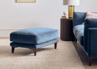 Basecamp Footstool in Sopping Seagrass Teal Chenille