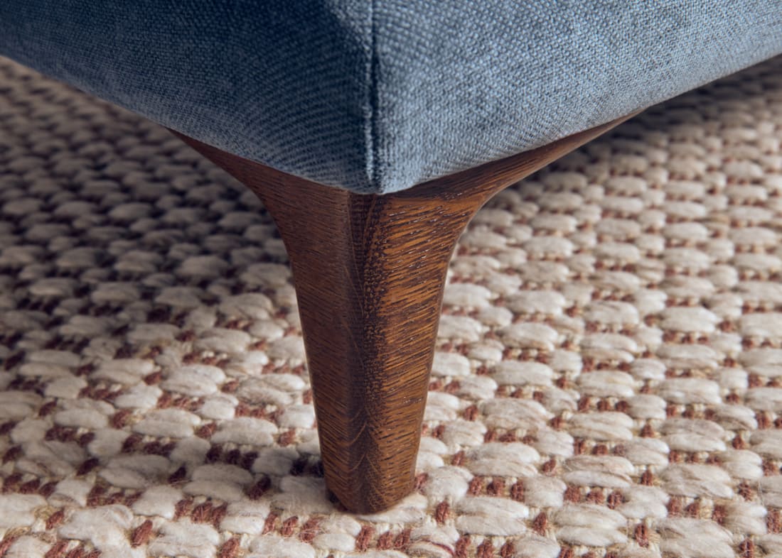 Basecamp Footstool in Sopping Seagrass Teal Chenille