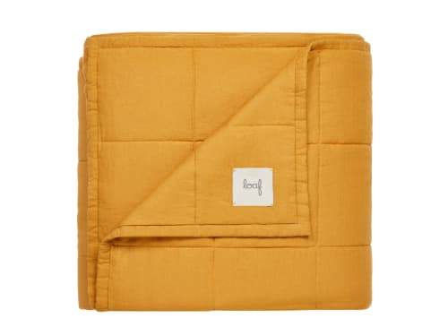 Lazy Linen Quilt - 230cm x 250cm - Butterscotch